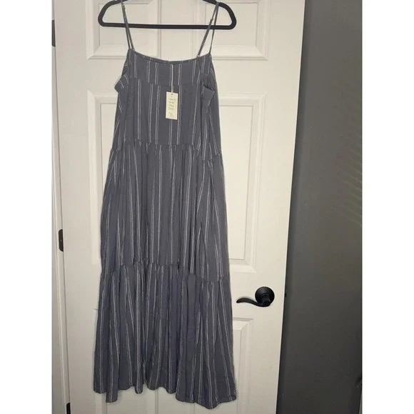 Z Supply Waverly Striped Maxi Dress Sleeveless Worn Indigo Nwt 92 - Picture 2 of 2